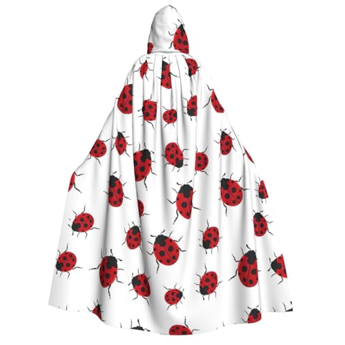 rannsut Unisex Umhang mit Marienkäfer-Druck, Gothic-Stil, Karneval, mystischer Umhang für Maskeraden und Themenveranstaltungen von rannsut