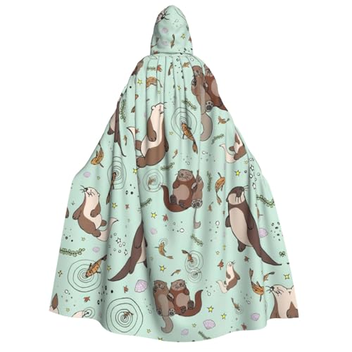 rannsut Unisex Umhang mit Otter-Aufdruck, Gothic-Stil, Karnevals-Umhang, mystischer Umhang für Maskeraden und Themenveranstaltungen von rannsut