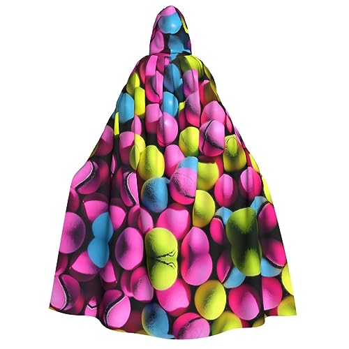 rannsut Unisex Umhang mit Tennisbällen in leuchtendem Rosa, Gothic-Stil, Karneval, mystischer Umhang für Maskeraden und Themenveranstaltungen rannsut Unisex Umhang mit Tennisbällen in leuchtendem Rosa, Gothic-Stil, Karneval, mystischer Umhang für Maskeraden und Themenveranstaltungen von rannsut