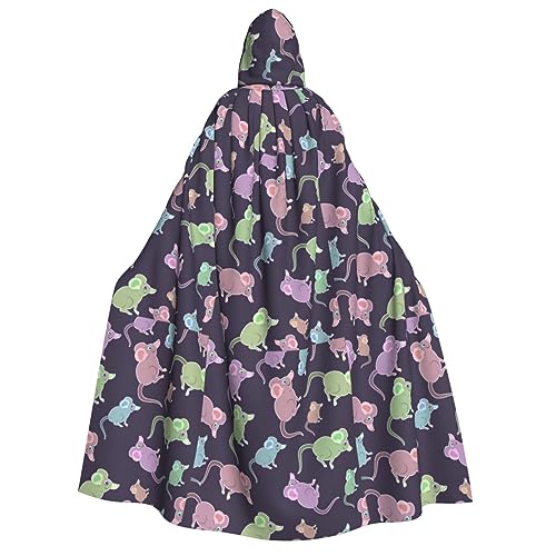 rannsut Unisex-Umhang mit Tiermotiven, niedlicher Maus-Druck, Gothic, Karneval, Umhang, mystischer Umhang für Maskeraden und Themenveranstaltungen von rannsut