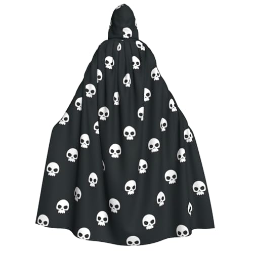 rannsut Unisex-Umhang mit Totenkopf-Druck, Gothic-Stil, Karneval, mystischer Umhang für Maskeraden und Themen-Events von rannsut