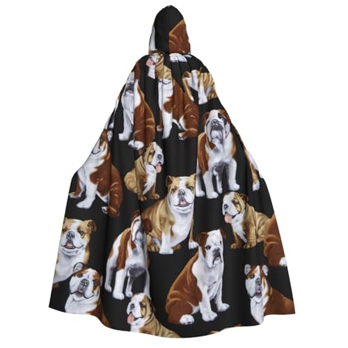 rannsut Unisex Umhang mit englischen Bulldoggen, Gothic, Karneval, mystischer Umhang für Maskeraden und Themenveranstaltungen rannsut Unisex Umhang mit englischen Bulldoggen, Gothic, Karneval, mystischer Umhang für Maskeraden und Themenveranstaltungen von rannsut