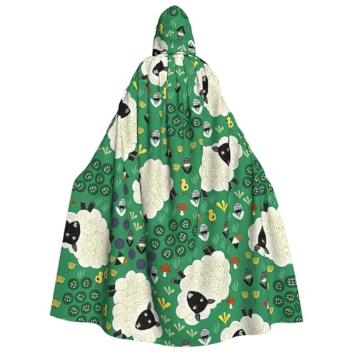 rannsut Unisex Umhang mit niedlichem Cartoon-Schaf-Druck, Gothic-Stil, Karnevals-Umhang, mystischer Umhang für Maskeraden und Themenveranstaltungen rannsut Unisex Umhang mit niedlichem Cartoon-Schaf-Druck, Gothic-Stil, Karnevals-Umhang, mystischer Umhang für Maskeraden und Themenveranstaltungen von rannsut