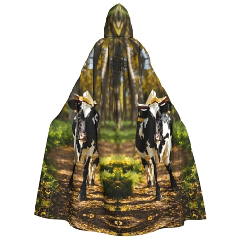 rannsut Unisex Umhang mit niedlichem Kuh-Druck, Gothic-Stil, Karneval, mystischer Umhang für Maskeraden und Themenveranstaltungen rannsut Unisex Umhang mit niedlichem Kuh-Druck, Gothic-Stil, Karneval, mystischer Umhang für Maskeraden und Themenveranstaltungen von rannsut