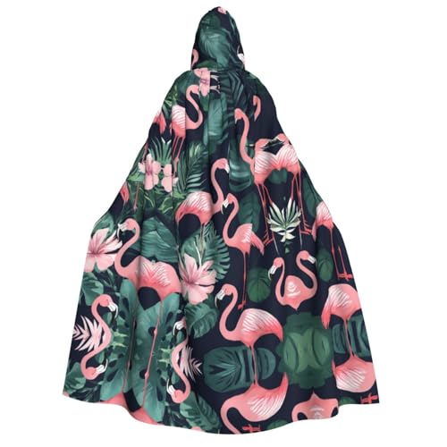 rannsut Unisex Umhang mit pinkem Flamingo-Druck, Gothic-Karneval, mystischer Umhang für Maskeraden und Themenveranstaltungen von rannsut