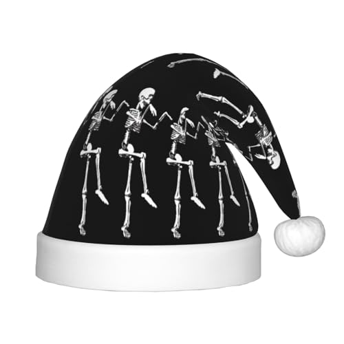 rannsut Weihnachtsmütze für Halloween, bewegliches Skelett-Totenkopf-Motiv, bequeme Weihnachtsmütze für Weihnachten, Kostümparty und Feiertagsveranstaltung rannsut Weihnachtsmütze für Halloween, bewegliches Skelett-Totenkopf-Motiv, bequeme Weihnachtsmütze für Weihnachten, Kostümparty und Feiertagsveranstaltung von rannsut