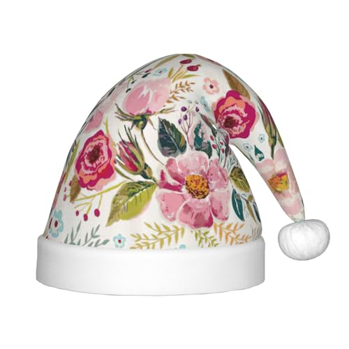 rannsut Weihnachtsmütze mit Blumenblatt-Druck, bequeme Weihnachtsmütze für Weihnachten, Kostümparty und Feiertagsveranstaltung rannsut Weihnachtsmütze mit Blumenblatt-Druck, bequeme Weihnachtsmütze für Weihnachten, Kostümparty und Feiertagsveranstaltung von rannsut