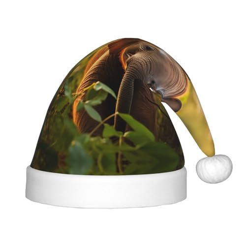 rannsut Weihnachtsmütze mit Elefanten-Baby-Druck, bequeme Weihnachtsmütze für Weihnachten, Kostümparty und Feiertagsveranstaltung rannsut Weihnachtsmütze mit Elefanten-Baby-Druck, bequeme Weihnachtsmütze für Weihnachten, Kostümparty und Feiertagsveranstaltung von rannsut