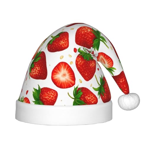 rannsut Weihnachtsmütze mit Erdbeer-Druck, bequeme Weihnachtsmütze für Weihnachten, Kostümparty und Feiertagsveranstaltungen rannsut Weihnachtsmütze mit Erdbeer-Druck, bequeme Weihnachtsmütze für Weihnachten, Kostümparty und Feiertagsveranstaltungen von rannsut