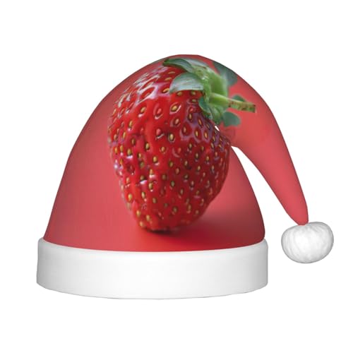 rannsut Weihnachtsmütze mit Erdbeer-Druck, bequeme Weihnachtsmütze für Weihnachten, Kostümparty und Feiertagsveranstaltungen rannsut Weihnachtsmütze mit Erdbeer-Druck, bequeme Weihnachtsmütze für Weihnachten, Kostümparty und Feiertagsveranstaltungen von rannsut