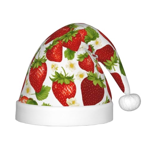 rannsut Weihnachtsmütze mit Erdbeer-Druck, bequeme Weihnachtsmütze für Weihnachten, Kostümparty und Feiertagsveranstaltungen rannsut Weihnachtsmütze mit Erdbeer-Druck, bequeme Weihnachtsmütze für Weihnachten, Kostümparty und Feiertagsveranstaltungen von rannsut