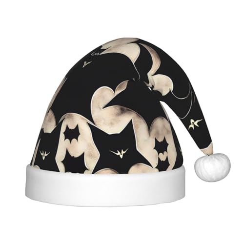 rannsut Weihnachtsmütze mit Fledermaus-Druck, bequeme Weihnachtsmütze für Weihnachten, Kostümparty und Feiertagsveranstaltung rannsut Weihnachtsmütze mit Fledermaus-Druck, bequeme Weihnachtsmütze für Weihnachten, Kostümparty und Feiertagsveranstaltung von rannsut