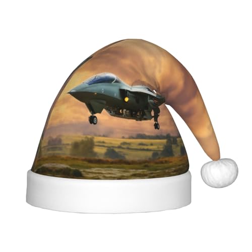 rannsut Weihnachtsmütze mit Flugzeug-Jets-Druck, bequeme Weihnachtsmannmützen für Weihnachten, Kostümparty und Feiertagsveranstaltung rannsut Weihnachtsmütze mit Flugzeug-Jets-Druck, bequeme Weihnachtsmannmützen für Weihnachten, Kostümparty und Feiertagsveranstaltung von rannsut