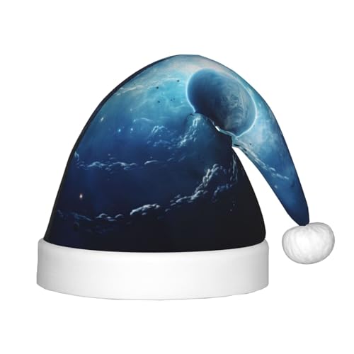 rannsut Weihnachtsmütze mit Galaxie-Planeten-Druck, bequeme Weihnachtsmütze für Weihnachten, Kostümparty und Feiertagsveranstaltung von rannsut