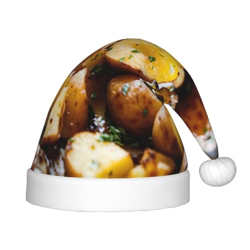 rannsut Weihnachtsmütze mit Gartenkartoffel-Druck, bequeme Weihnachtsmütze für Weihnachten, Kostümparty und Feiertagsveranstaltung von rannsut