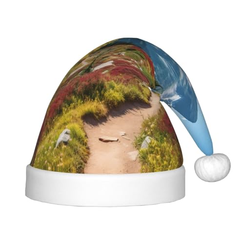 rannsut Weihnachtsmütze mit Gletscher-Nationalpark-Druck, bequeme Weihnachtsmütze für Weihnachten, Kostümparty und Feiertagsveranstaltung von rannsut