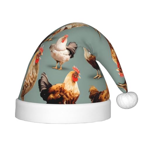 rannsut Weihnachtsmütze mit Huhn-Aufdruck, bequeme Weihnachtsmütze für Weihnachten, Kostümparty und Feiertagsveranstaltungen rannsut Weihnachtsmütze mit Huhn-Aufdruck, bequeme Weihnachtsmütze für Weihnachten, Kostümparty und Feiertagsveranstaltungen von rannsut