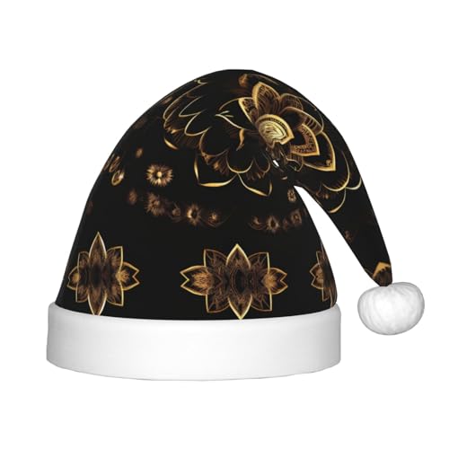 rannsut Weihnachtsmütze mit Lotusblumen-Aufdruck, bequeme Weihnachtsmütze für Weihnachten, Kostümparty und Feiertagsveranstaltung rannsut Weihnachtsmütze mit Lotusblumen-Aufdruck, bequeme Weihnachtsmütze für Weihnachten, Kostümparty und Feiertagsveranstaltung von rannsut