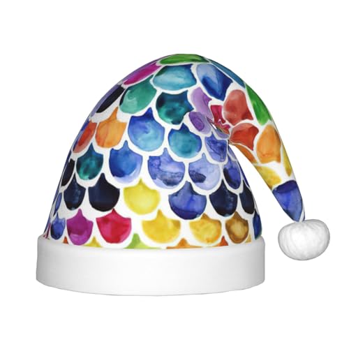 rannsut Weihnachtsmütze mit Meerjungfrauen-Motiv, Fischschuppen-Druck, bequeme Weihnachtsmütze für Weihnachten, Kostümparty und Feiertags-Event rannsut Weihnachtsmütze mit Meerjungfrauen-Motiv, Fischschuppen-Druck, bequeme Weihnachtsmütze für Weihnachten, Kostümparty und Feiertags-Event von rannsut
