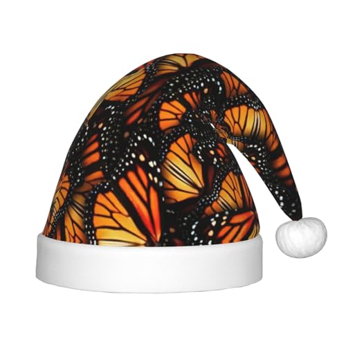 rannsut Weihnachtsmütze mit Monarch-Schmetterlings-Aufdruck, bequeme Weihnachtsmütze für Weihnachten, Kostümparty rannsut Weihnachtsmütze mit Monarch-Schmetterlings-Aufdruck, bequeme Weihnachtsmütze für Weihnachten, Kostümparty von rannsut
