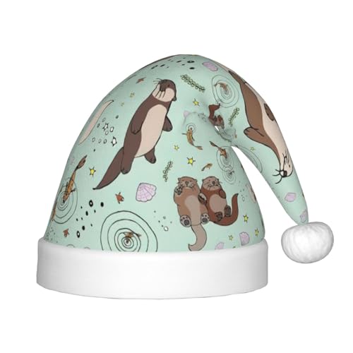 rannsut Weihnachtsmütze mit Otter-Druck, bequeme Weihnachtsmütze für Weihnachten, Kostümparty und Feiertagsveranstaltungen rannsut Weihnachtsmütze mit Otter-Druck, bequeme Weihnachtsmütze für Weihnachten, Kostümparty und Feiertagsveranstaltungen von rannsut