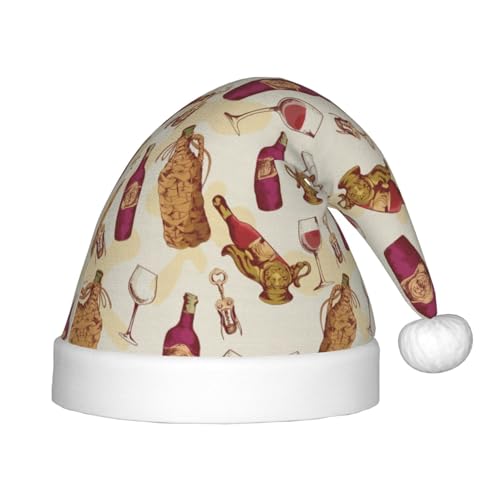 rannsut Weihnachtsmütze mit Rotwein-Aufdruck, bequeme Weihnachtsmannmützen für Weihnachten, Kostümparty und Feiertagsveranstaltungen rannsut Weihnachtsmütze mit Rotwein-Aufdruck, bequeme Weihnachtsmannmützen für Weihnachten, Kostümparty und Feiertagsveranstaltungen von rannsut