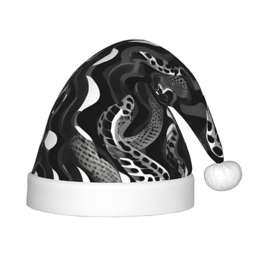 rannsut Weihnachtsmütze mit Schlangenhautmuster, Schwarz / Weiß von rannsut