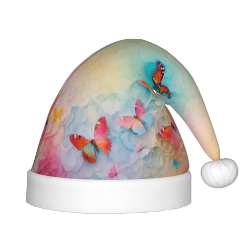 rannsut Weihnachtsmütze mit Schmetterlings-Aufdruck, bequeme Weihnachtsmütze für Weihnachten, Kostümparty und Feiertagsveranstaltungen rannsut Weihnachtsmütze mit Schmetterlings-Aufdruck, bequeme Weihnachtsmütze für Weihnachten, Kostümparty und Feiertagsveranstaltungen von rannsut