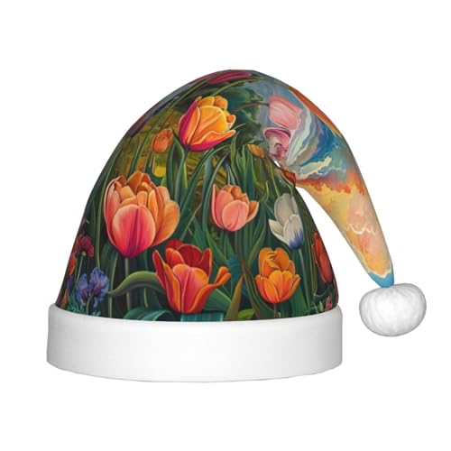 rannsut Weihnachtsmütze mit Tulpenmotiv für Weihnachten, Kostümparty und Feiertagsveranstaltung rannsut Weihnachtsmütze mit Tulpenmotiv für Weihnachten, Kostümparty und Feiertagsveranstaltung von rannsut
