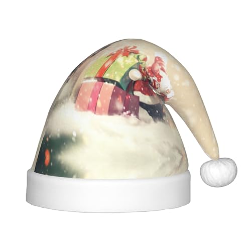 rannsut Weihnachtsmütze mit Weihnachtsmann-Geschenkdruck, bequeme Weihnachtsmützen für Weihnachten, Kostümparty und Feiertagsveranstaltung rannsut Weihnachtsmütze mit Weihnachtsmann-Geschenkdruck, bequeme Weihnachtsmützen für Weihnachten, Kostümparty und Feiertagsveranstaltung von rannsut