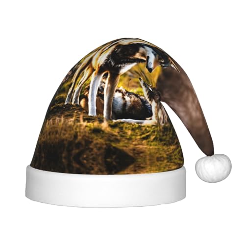 rannsut Weihnachtsmütze mit Wolfs-Aufdruck, bequeme Weihnachtsmannmützen für Weihnachten, Kostümparty und Feiertagsveranstaltungen rannsut Weihnachtsmütze mit Wolfs-Aufdruck, bequeme Weihnachtsmannmützen für Weihnachten, Kostümparty und Feiertagsveranstaltungen von rannsut