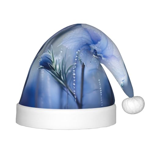 rannsut Weihnachtsmütze mit blauem Blumendruck, bequeme Weihnachtsmütze für Weihnachten, Kostümparty und Feiertagsveranstaltungen rannsut Weihnachtsmütze mit blauem Blumendruck, bequeme Weihnachtsmütze für Weihnachten, Kostümparty und Feiertagsveranstaltungen von rannsut