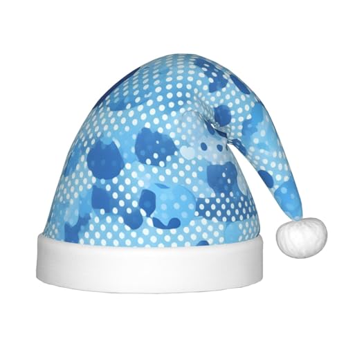 rannsut Weihnachtsmütze mit blauem Punktemuster, bequeme Weihnachtsmütze für Weihnachten, Kostümparty und Feiertagsveranstaltung rannsut Weihnachtsmütze mit blauem Punktemuster, bequeme Weihnachtsmütze für Weihnachten, Kostümparty und Feiertagsveranstaltung von rannsut