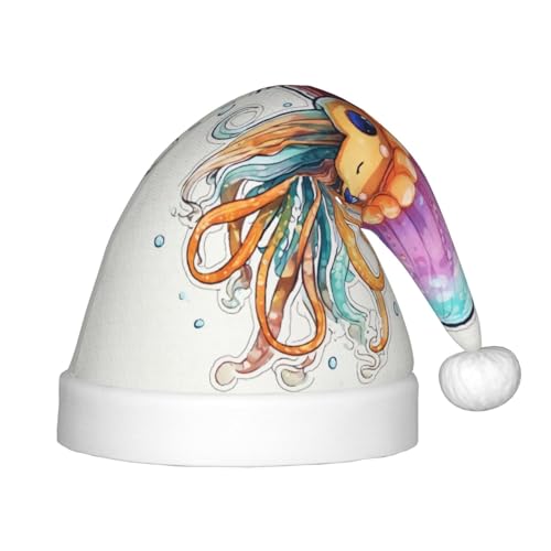 rannsut Weihnachtsmütze mit buntem Quallen-Druck, bequeme Weihnachtsmütze für Weihnachten, Kostümpartys und Feiertagsveranstaltungen rannsut Weihnachtsmütze mit buntem Quallen-Druck, bequeme Weihnachtsmütze für Weihnachten, Kostümpartys und Feiertagsveranstaltungen von rannsut
