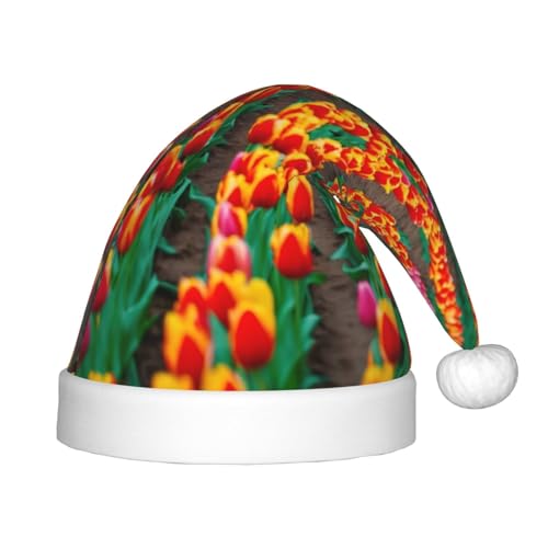 rannsut Weihnachtsmütze mit buntem Tulpenaufdruck, bequeme Weihnachtsmütze für Weihnachten, Kostümpartys und Feiertagsveranstaltungen rannsut Weihnachtsmütze mit buntem Tulpenaufdruck, bequeme Weihnachtsmütze für Weihnachten, Kostümpartys und Feiertagsveranstaltungen von rannsut