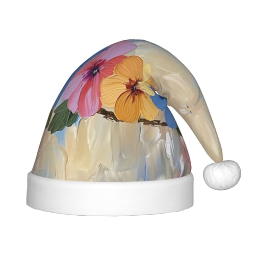 rannsut Weihnachtsmütze mit drei Blumen bedruckt, bequeme Weihnachtsmütze für Weihnachten, Kostümparty und Feiertagsveranstaltungen rannsut Weihnachtsmütze mit drei Blumen bedruckt, bequeme Weihnachtsmütze für Weihnachten, Kostümparty und Feiertagsveranstaltungen von rannsut