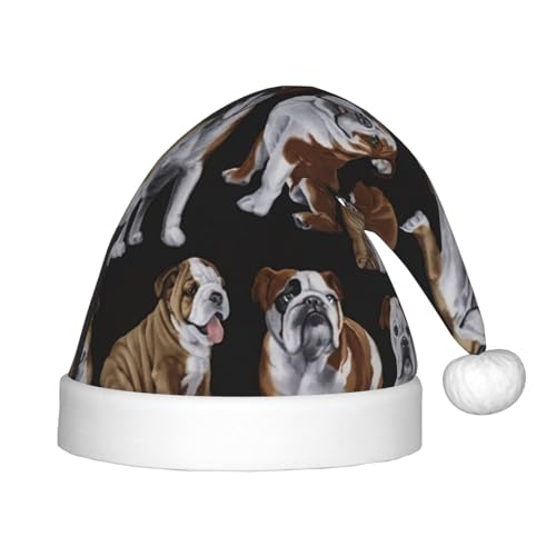 rannsut Weihnachtsmütze mit englischen Bulldoggen, bequeme Weihnachtsmützen für Weihnachten, Kostümpartys und Feiertagsveranstaltungen rannsut Weihnachtsmütze mit englischen Bulldoggen, bequeme Weihnachtsmützen für Weihnachten, Kostümpartys und Feiertagsveranstaltungen von rannsut