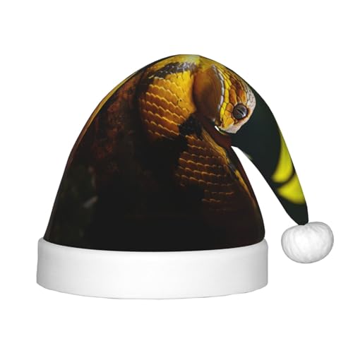 rannsut Weihnachtsmütze mit gelbem Schlangen-Druck, bequeme Weihnachtsmütze für Weihnachten, Kostümparty und Feiertagsveranstaltungen rannsut Weihnachtsmütze mit gelbem Schlangen-Druck, bequeme Weihnachtsmütze für Weihnachten, Kostümparty und Feiertagsveranstaltungen von rannsut