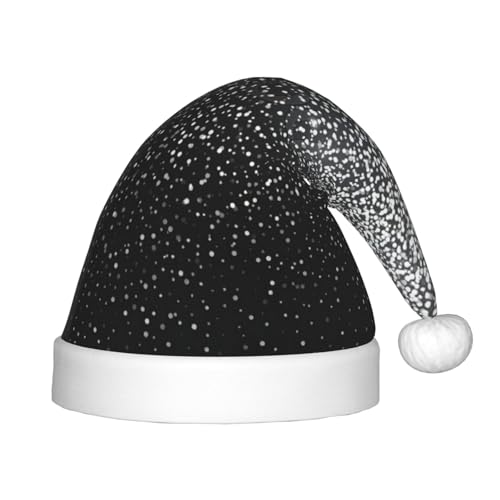 rannsut Weihnachtsmütze mit glänzendem silberfarbenem Glitzer-Druck, bequeme Weihnachtsmütze für Weihnachten, Kostümparty und Feiertagsveranstaltungen rannsut Weihnachtsmütze mit glänzendem silberfarbenem Glitzer-Druck, bequeme Weihnachtsmütze für Weihnachten, Kostümparty und Feiertagsveranstaltungen von rannsut