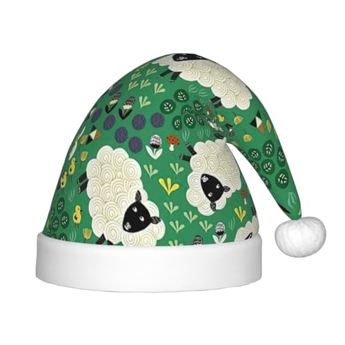 rannsut Weihnachtsmütze mit niedlichem Cartoon-Schaf-Druck, bequeme Weihnachtsmütze für Weihnachten, Kostümparty und Feiertagsveranstaltung rannsut Weihnachtsmütze mit niedlichem Cartoon-Schaf-Druck, bequeme Weihnachtsmütze für Weihnachten, Kostümparty und Feiertagsveranstaltung von rannsut