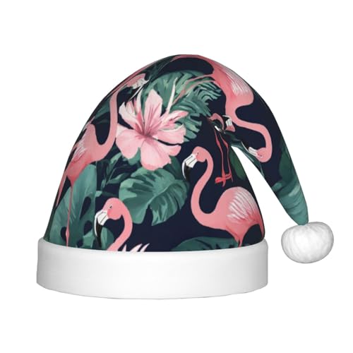 rannsut Weihnachtsmütze mit rosa Flamingo-Druck, bequeme Weihnachtsmütze für Weihnachten, Kostümparty und Feiertagsveranstaltungen von rannsut