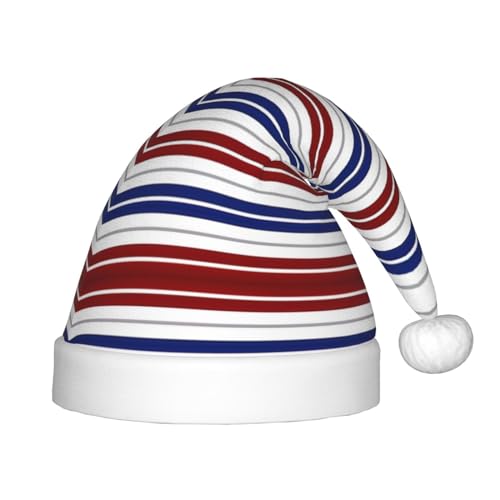 rannsut Weihnachtsmütze mit roten, blauen, weißen, grauen Streifen, bequeme Weihnachtsmütze für Weihnachten, Kostümpartys und Feiertagsveranstaltungen von rannsut