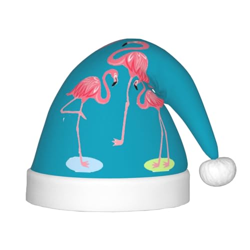 rannsut Weihnachtsmütze mit vier Flamingo-Aufdruck, bequeme Weihnachtsmütze für Weihnachten, Kostümparty und Feiertagsveranstaltung rannsut Weihnachtsmütze mit vier Flamingo-Aufdruck, bequeme Weihnachtsmütze für Weihnachten, Kostümparty und Feiertagsveranstaltung von rannsut