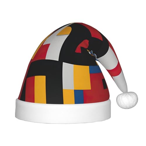 rannsut Zusammensetzung in Rot, Gelb, Blau und Schwarz bedruckt, Weihnachtsmütze für Weihnachten, Kostümparty von rannsut
