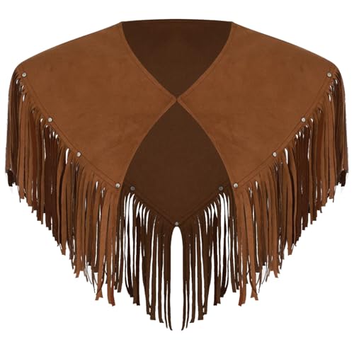 ranrann Cowboy Kostüm Herren Wildleder Cape Umhang Schal Vintage Western Hippe Kostüm Mottopart Fasching Rollenspiel Dunkelbraun M ranrann Cowboy Kostüm Herren Wildleder Cape Umhang Schal Vintage Western Hippe Kostüm Mottopart Fasching Rollenspiel Dunkelbraun M von ranrann