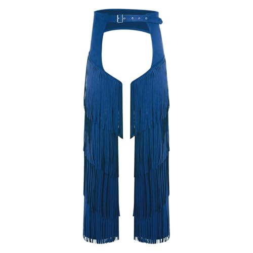 ranrann Cowboy Kostüm Herren Wildleder Hose Chaps mit Mehrlagiger Fransen Vintage Western Hippe Kostüm für Fasching Karneval Party Blau XXL ranrann Cowboy Kostüm Herren Wildleder Hose Chaps mit Mehrlagiger Fransen Vintage Western Hippe Kostüm für Fasching Karneval Party Blau XXL von ranrann