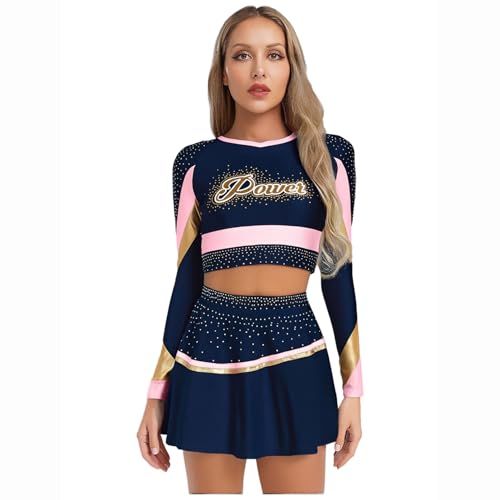 ranrann Damen Cheerleading Outfit Zweiteiler Cheerdance Kostüm Crop Tops Kurz Shirt Minirock mit Glitzer Fasching Karneval Kostüm Rosa XXL ranrann Damen Cheerleading Outfit Zweiteiler Cheerdance Kostüm Crop Tops Kurz Shirt Minirock mit Glitzer Fasching Karneval Kostüm Rosa XXL von ranrann