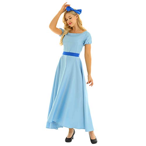 ranrann Damen Prinzessin Märchen Verkleidung Kostüm Maxikleid Kurzarm Kleid mit Schleife Haarschmuck Cosplay Rollenspiel Outfits für Party Karneval Fasching Blau XX-Large ranrann Damen Prinzessin Märchen Verkleidung Kostüm Maxikleid Kurzarm Kleid mit Schleife Haarschmuck Cosplay Rollenspiel Outfits für Party Karneval Fasching Blau XX-Large von ranrann