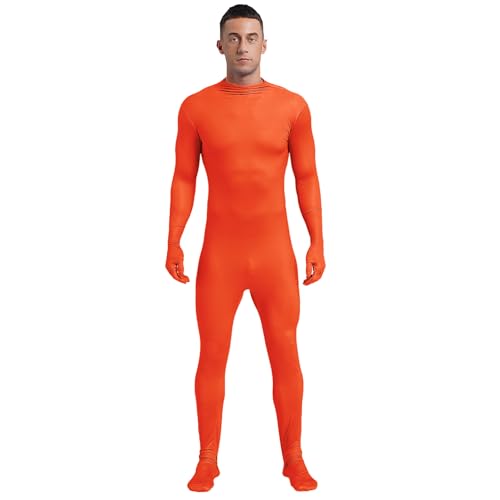 ranrann Herren Einteiler Bodysuit Overall Ganzkörperanzug Zentai Suit Gymnasatikanzug Sportbody Full Cover Body Stretch Orange 170/S ranrann Herren Einteiler Bodysuit Overall Ganzkörperanzug Zentai Suit Gymnasatikanzug Sportbody Full Cover Body Stretch Orange 170/S von ranrann
