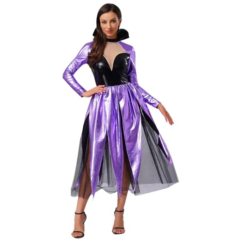 ranrann Hexenkleid Damen Lang Glänzend Meerhexe Kostüm Oktopus Kostüm Langarm Maxikleid mit Tutu Rock Halloween Mottoparty Lavendel M ranrann Hexenkleid Damen Lang Glänzend Meerhexe Kostüm Oktopus Kostüm Langarm Maxikleid mit Tutu Rock Halloween Mottoparty Lavendel M von ranrann